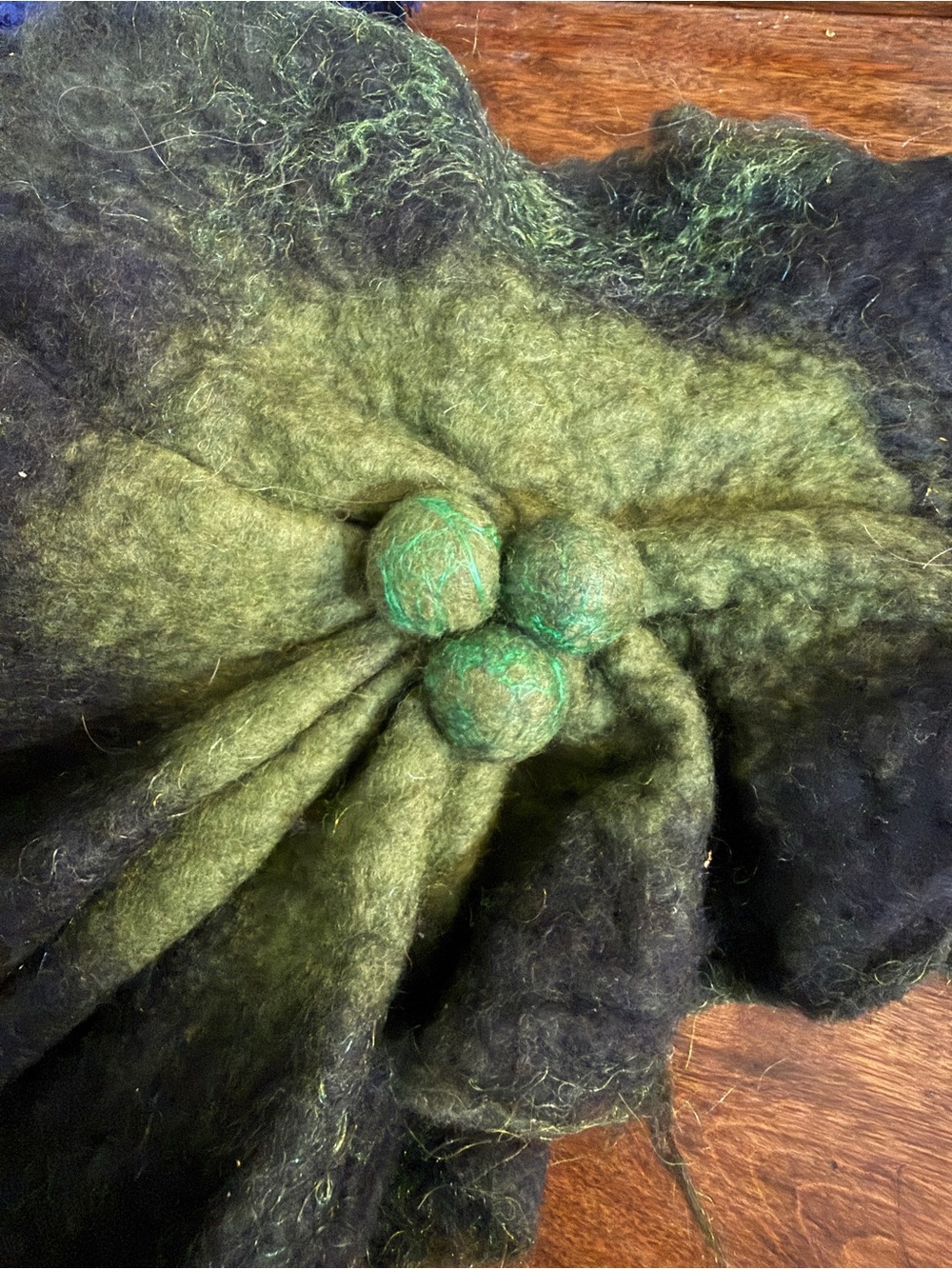 Felted Artist-Made Scarf Ruffle - Picture 2 of 3